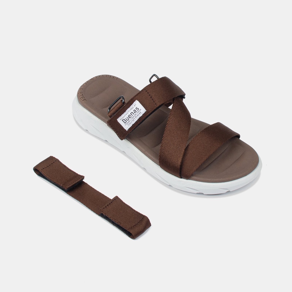 Giày sandal dép nữ nam unisex Buenas S7s quai ngang - xăng đan học sinh đế cao 3 phân chính hãng