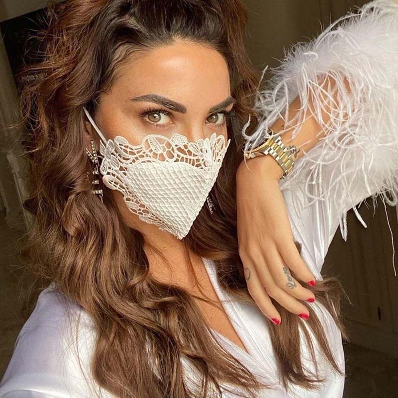 Khẩu Trang Ren Chống Tia Cực Tím Thoáng Khí Có Thể Giặt Tiện Dụng