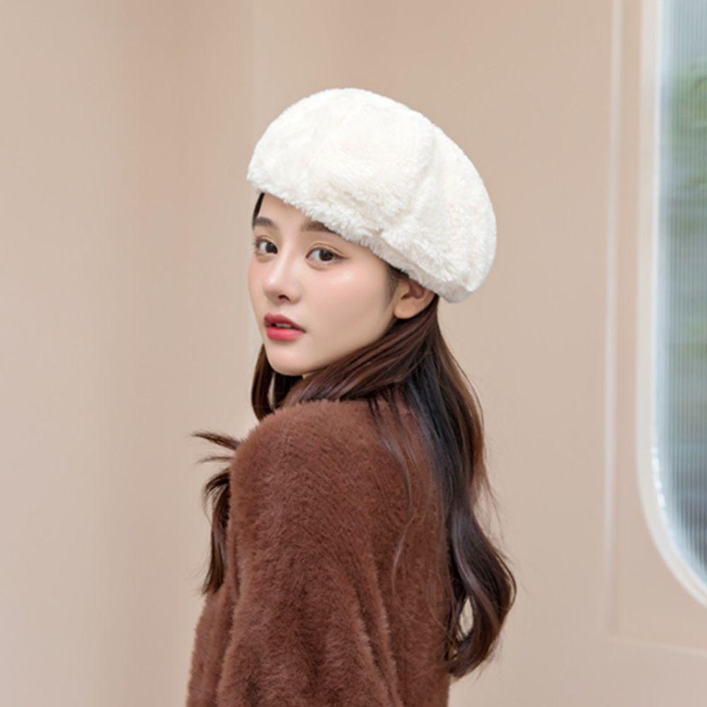 EUTUS Mũ Beret Lông Giả Kiểu Họa Sĩ Sang Trọng Cho Nữ