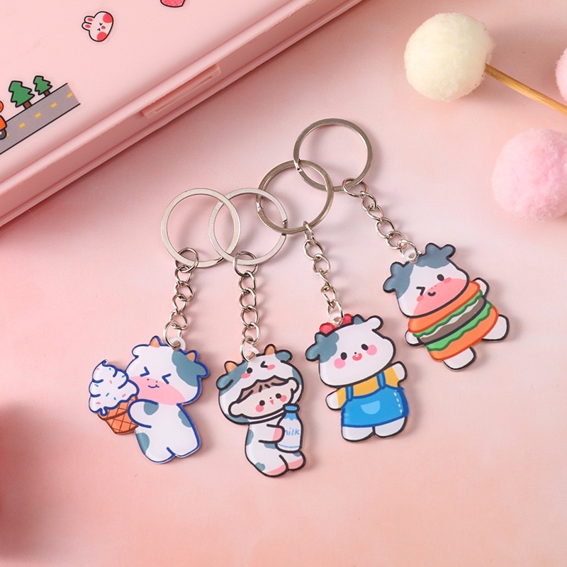 Móc khoá bò sữa đáng yêu