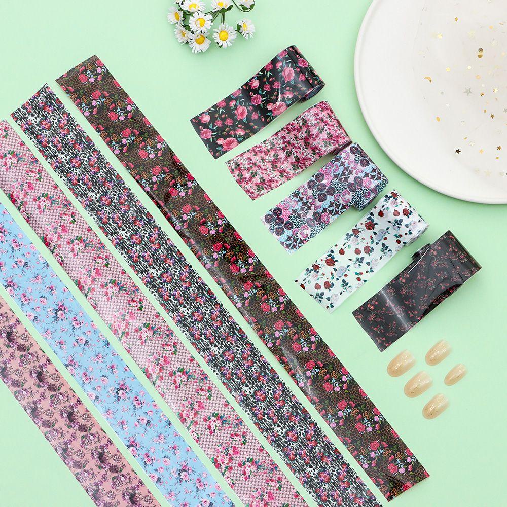 EUCA Sticker Dán Móng Nghệ Thuật Họa Tiết Hoa Holographic