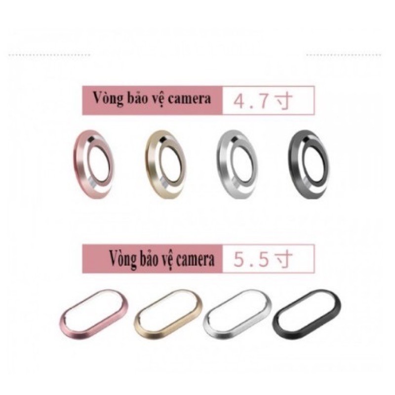 Bộ Combo Viền Bảo Vệ Camera, Nút Home Cảm Biến Vân Tay, Nút Gắn Che Bụi Cho IPHONE 7/8 THƯỜNG