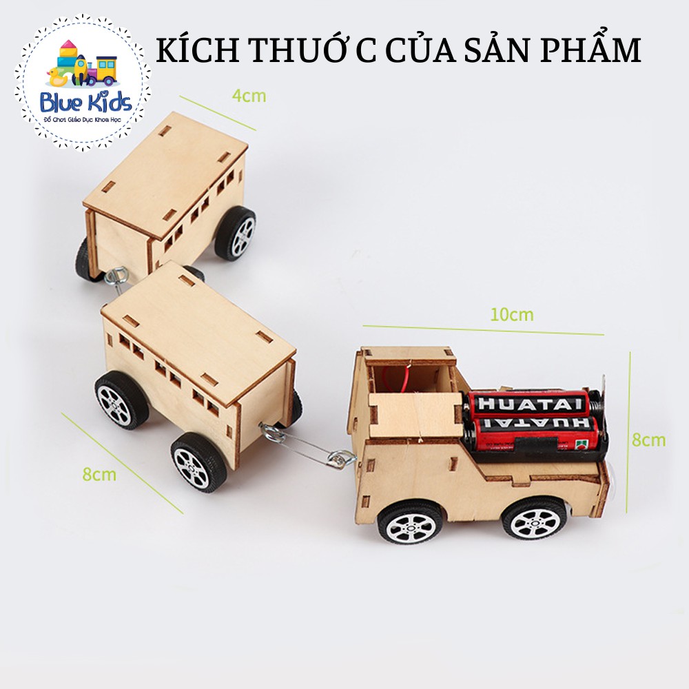 Đồ chơi khoa học STEAM tự làm tàu hỏa 3 toa bằng gỗ, kích thích sáng tạo và phát triển trí tuệ cho bé