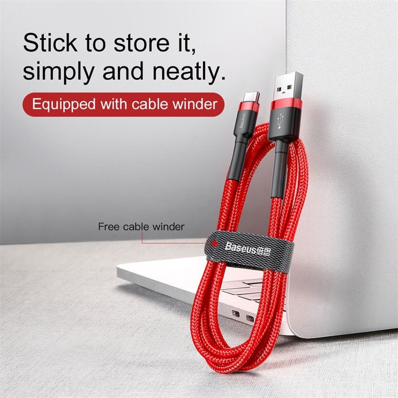 Cáp sạc Baseus Cafule Type C 2m cho Samsung S8/S9/ Note8/ Note9/ Xiaomi/ Huawei/ Oppo/Nokia