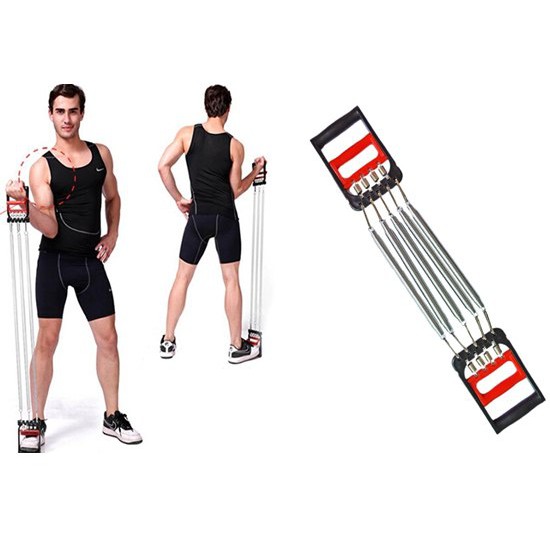 Dụng cụ thể dục – tập gym tại nhà - Dây kéo tay lò xo 5 sợi – Tác dụng kép cho tay ngực bụng săn chắc