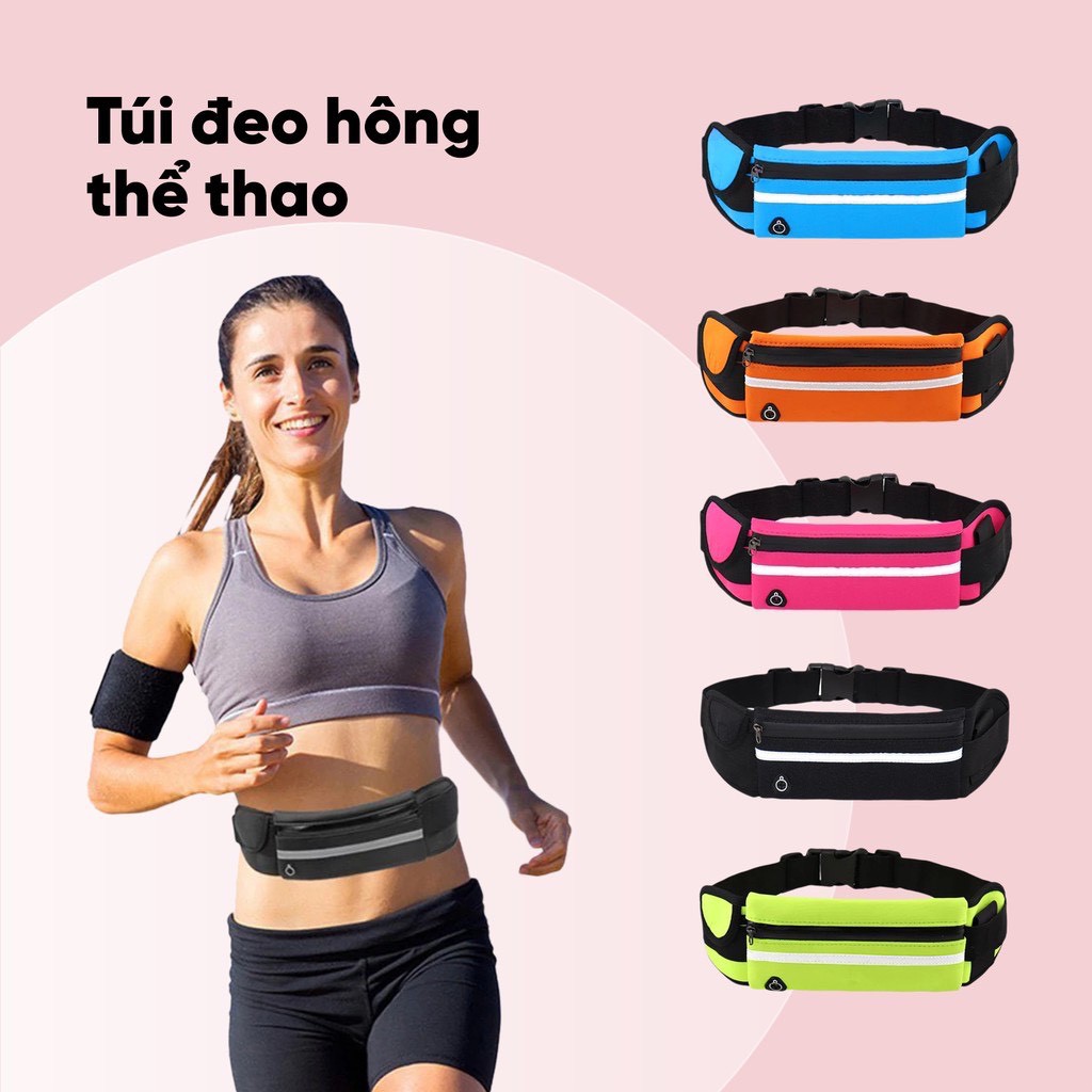Túi thể thao đeo hông, túi đeo eo, túi bao tử đeo ngang bụng đựng điện thoại chất liệu chống nước thời trang nam