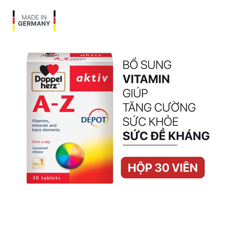 Viên Uống Vitamin Tổng Hợp Doppelherz Aktiv A-Z Depot 30 viên az