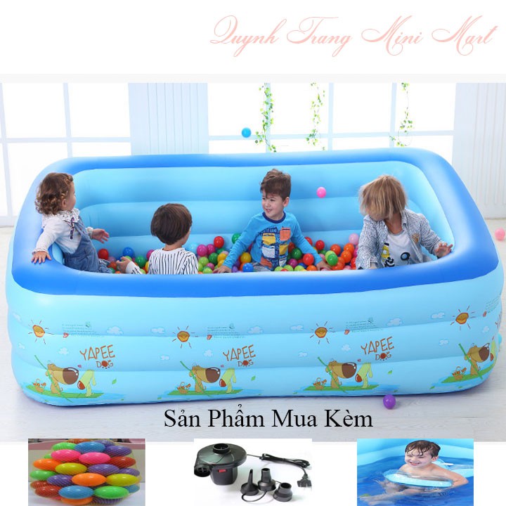 Bể Bơi Phao Bể Bơi Ngoài Trời 3 Tầng Dày Đáy Chống Trượt Nhiều Kích Cỡ Cho Trẻ Em