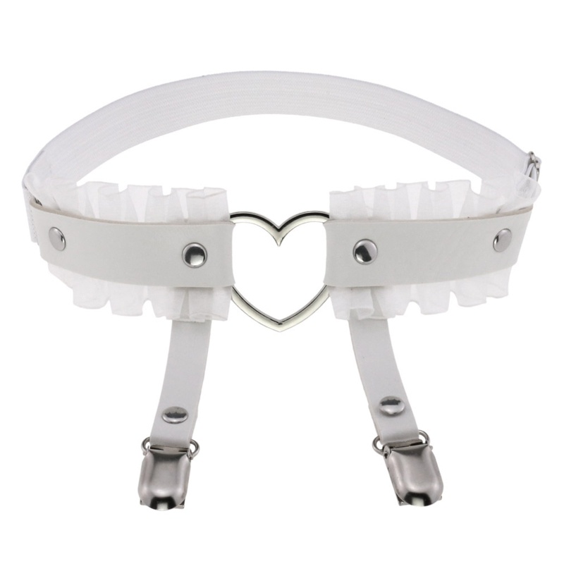 Đôi Vớ Da Pu Phối Ren Và Kẹp Chân Dùng Hóa Trang Thời Trang Cho Nữ