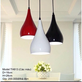 Đèn thả chao nhôm hình bí phi 17x28cm