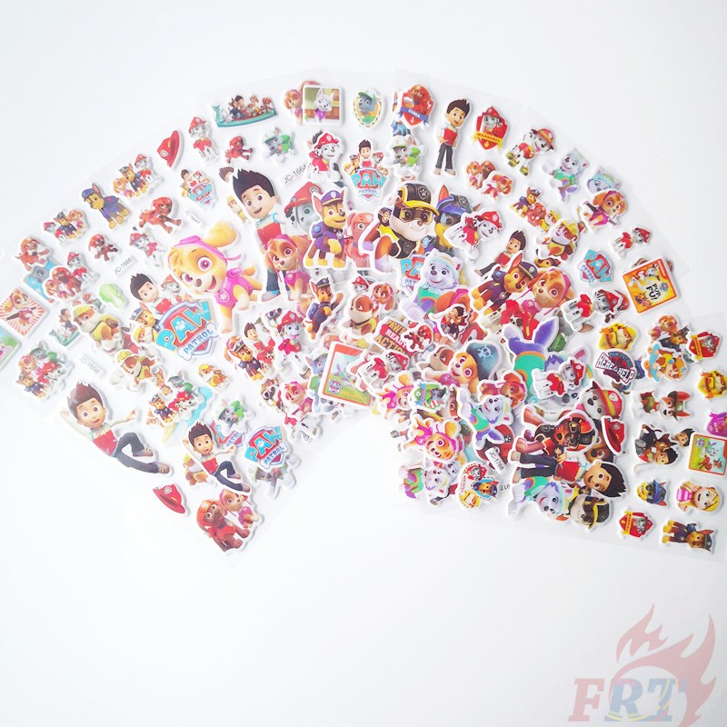 ▶ Hình Dán Đồ Chơi PAW Patrol Q-2 DIY ◀ 1 Tờ / 5 Tấm Sticker 3D Hình Nhân Vật Hoạt Hình Ngộ Nghĩnh