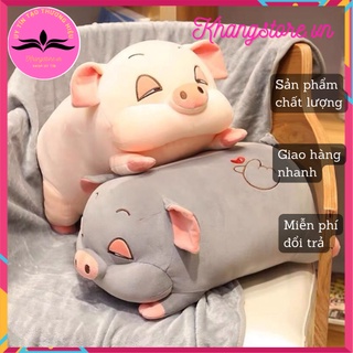 Gấu bông,Gối ôm hình con heo béo mắt hí cute thú nhồi bông con lợn ngủ béo ú size 40cm,80cm,1m,1m2 siêu to khổng lồ