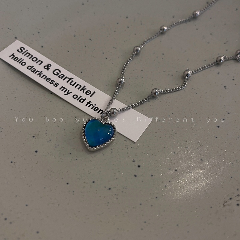 Dây chuyền mặt hình trái tim thay đổi màu sắc theo nhiệt độ sáng tạo thời trang 19A1300