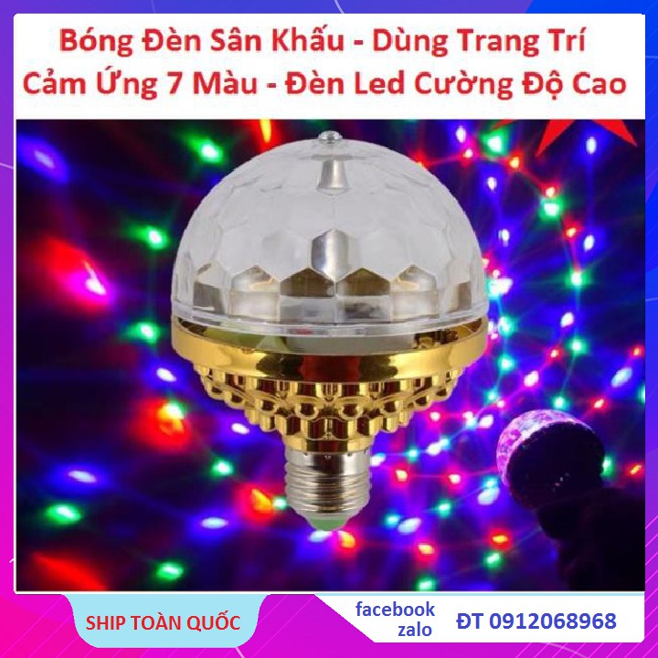 Bóng Đèn Sân Khấu, Đèn Trang Trí - Cảm Ứng 7 Màu - Đèn Led Cường Độ Cao New 2020