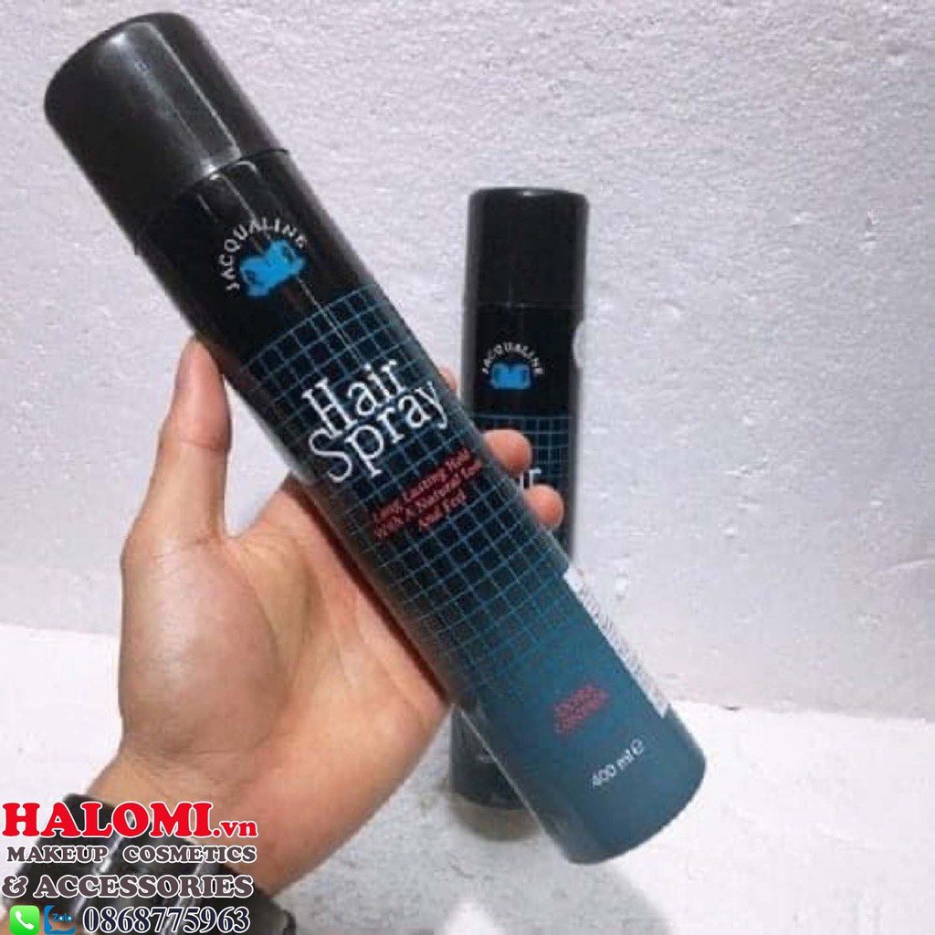 Keo xịt tóc giữ nếp JACQUALINE HAIR SPRAY 400ml chai đen chính hãng giữ nếp tạo kiểu tóc