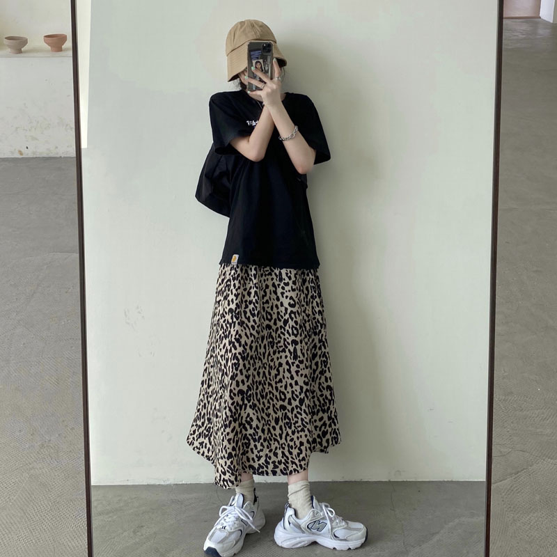 Chân váy dáng chữ A lưng cao họa tiết da báo kiểu Hàn Quốc thời trang thu đông 2021 cho nữ | BigBuy360 - bigbuy360.vn