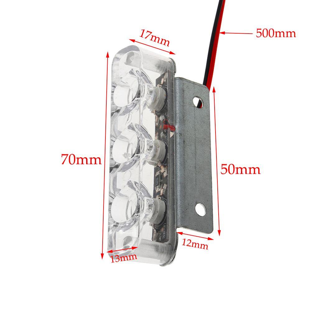 WTTLE Bộ 2 Đèn Phanh 3 Bóng LED 6W Cho Xe Hơi