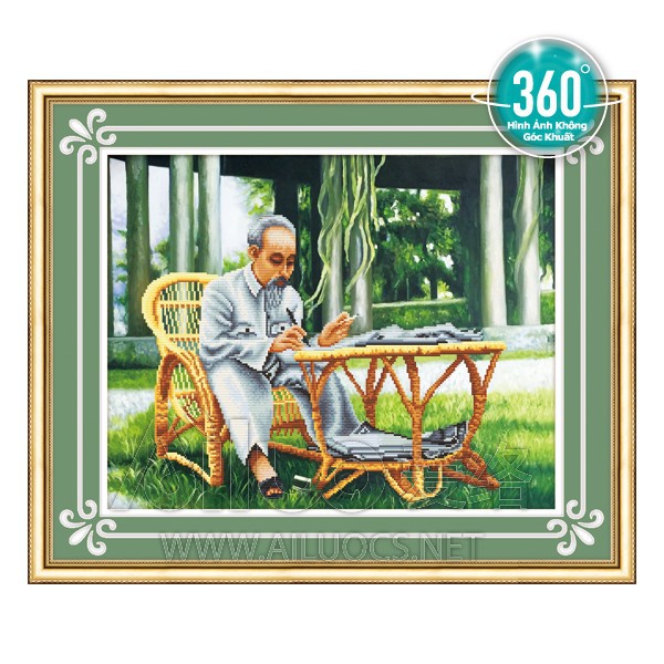 Tranh đính đá Bác Hồ  Kích thước : 73x60 cm