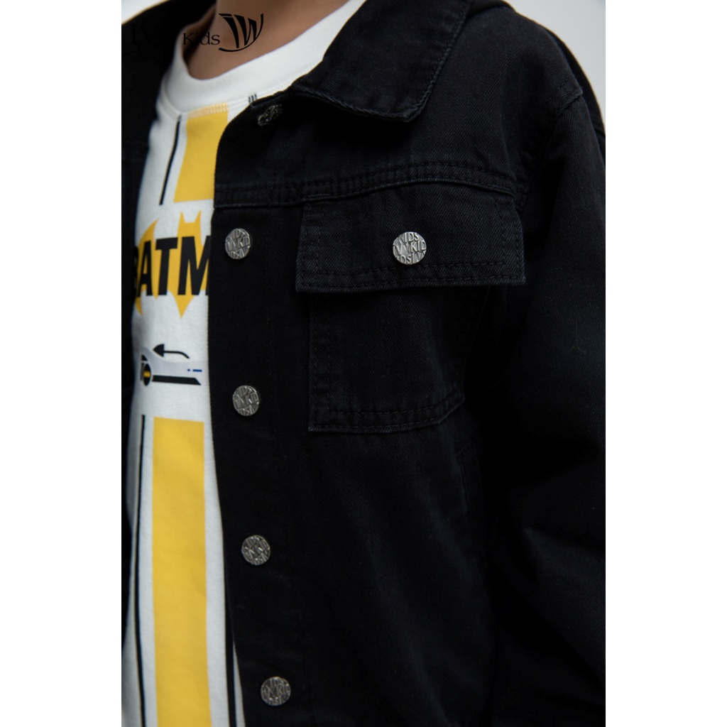 Áo khoác bò cổ mũ bé trai IVY moda MS 77K0756