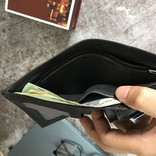 Ví Da Nam Da Bò Thật 100% Đốt Không Cháy ( Ví Dáng Đứng)