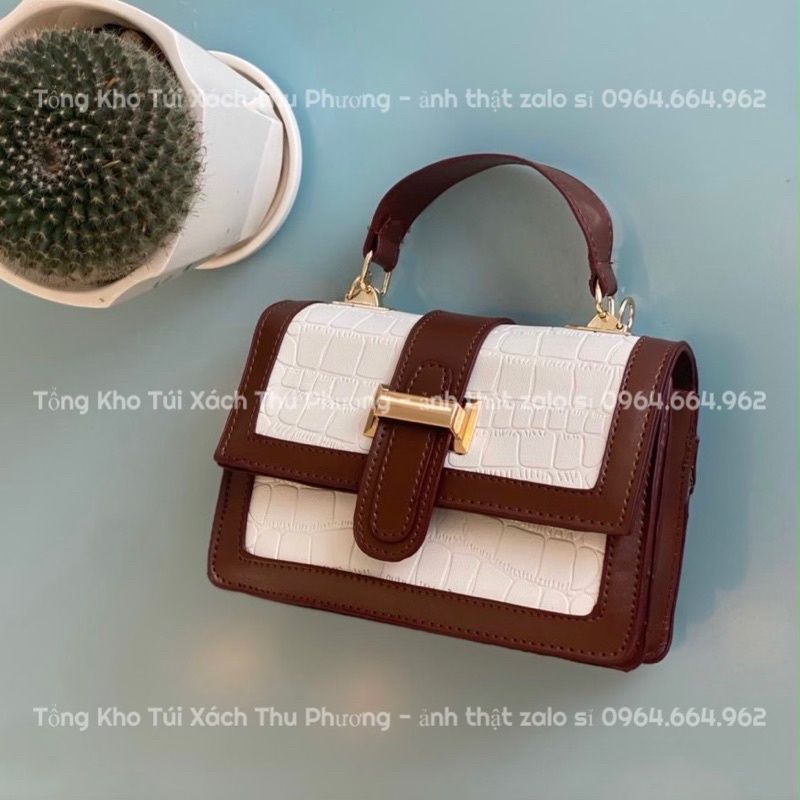 Túi đeo chéo có quai xách chữ H chất da cao cấp phong cách hàn quốc siêu xinh