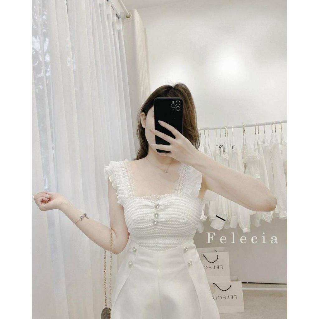 Áo ren cánh tiên khóa lưng, áo 2 dây băng quấn hàng QC siêu xinh