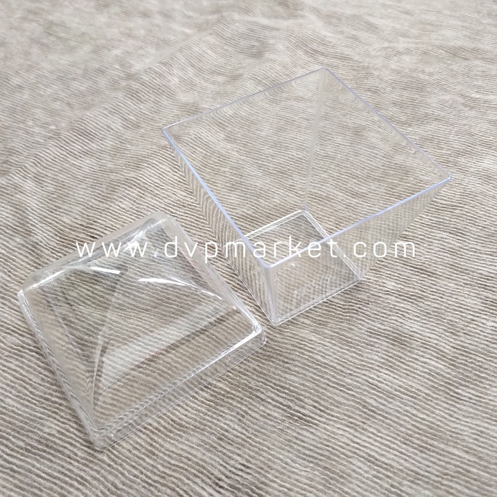 Ly nhựa bánh mousse hình vuông 7x4.5 JC7065 (20 cái kèm nắp)