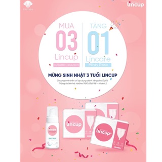 Bộ 3 Lincup mẫu mới [ tặng Lincare Minty Rose 100ml]