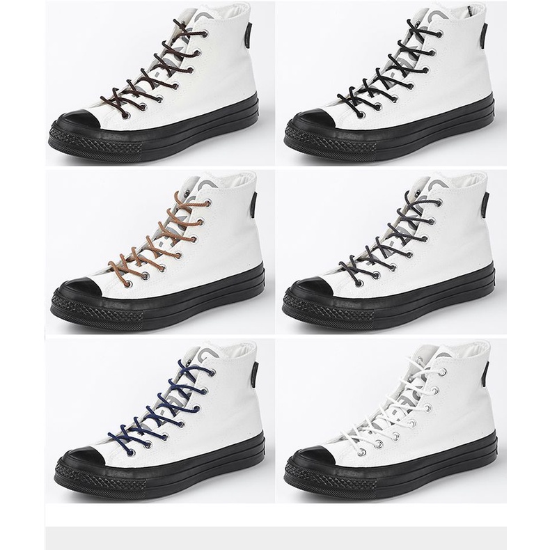 Dây giày Converse phong cách cổ điển cho giày cổ thấp và cổ cao màu đen và trắng