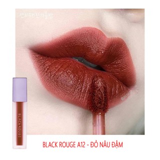 Son kem lì Black Rouge A12-Đỏ nâu đậm  Air Fit Velvet Tint