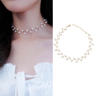 Vòng cổ choker đính ngọc trai nhân tạo thời trang Hàn Quốc cho nữ