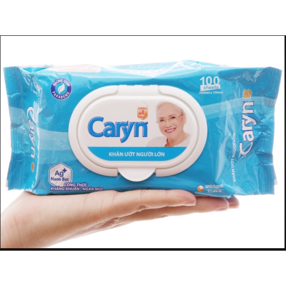 Khăn ướt Caryn 70 tờ(tặng ngay 1 gói khăn giấy bỏ túi siêu dai ,min)