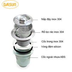 CHẬU RỬA BÁT INOX CÓ BÀN CHỜ DAESUN DS 765 .