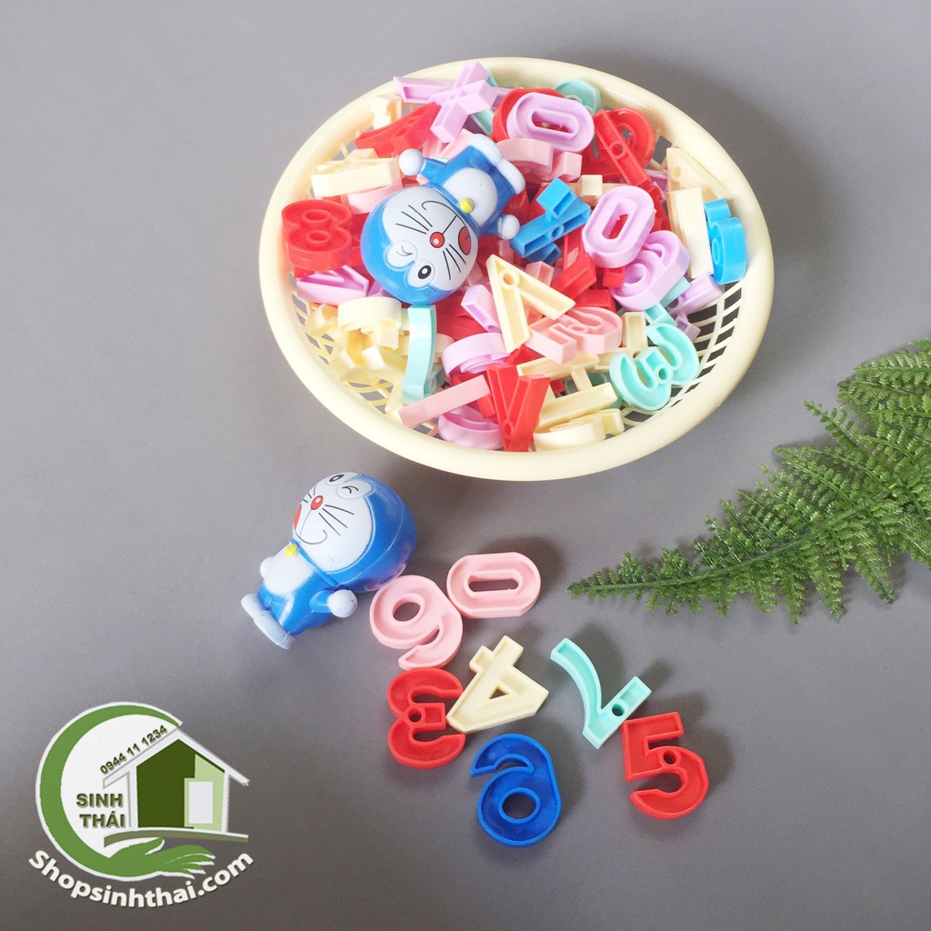 Bộ số từ 0 đến 10 bằng nhựa cho bé làm quen với các con số tập đếm có rổ đựng