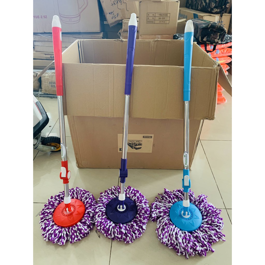 CÂY LAU NHÀ LẺ DÀNH CHO THÙNG LAU XOAY 360 ĐỘ MÂM TRÒN - GIAO MÀU NGẪU NHIÊN