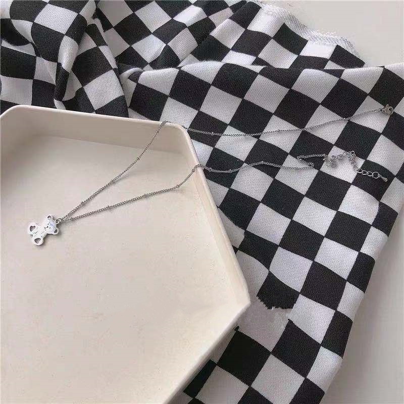 Dây Chuyền Mặt Hình Gấu Dễ Thương Cao Cấp Phong Cách Hàn Quốc