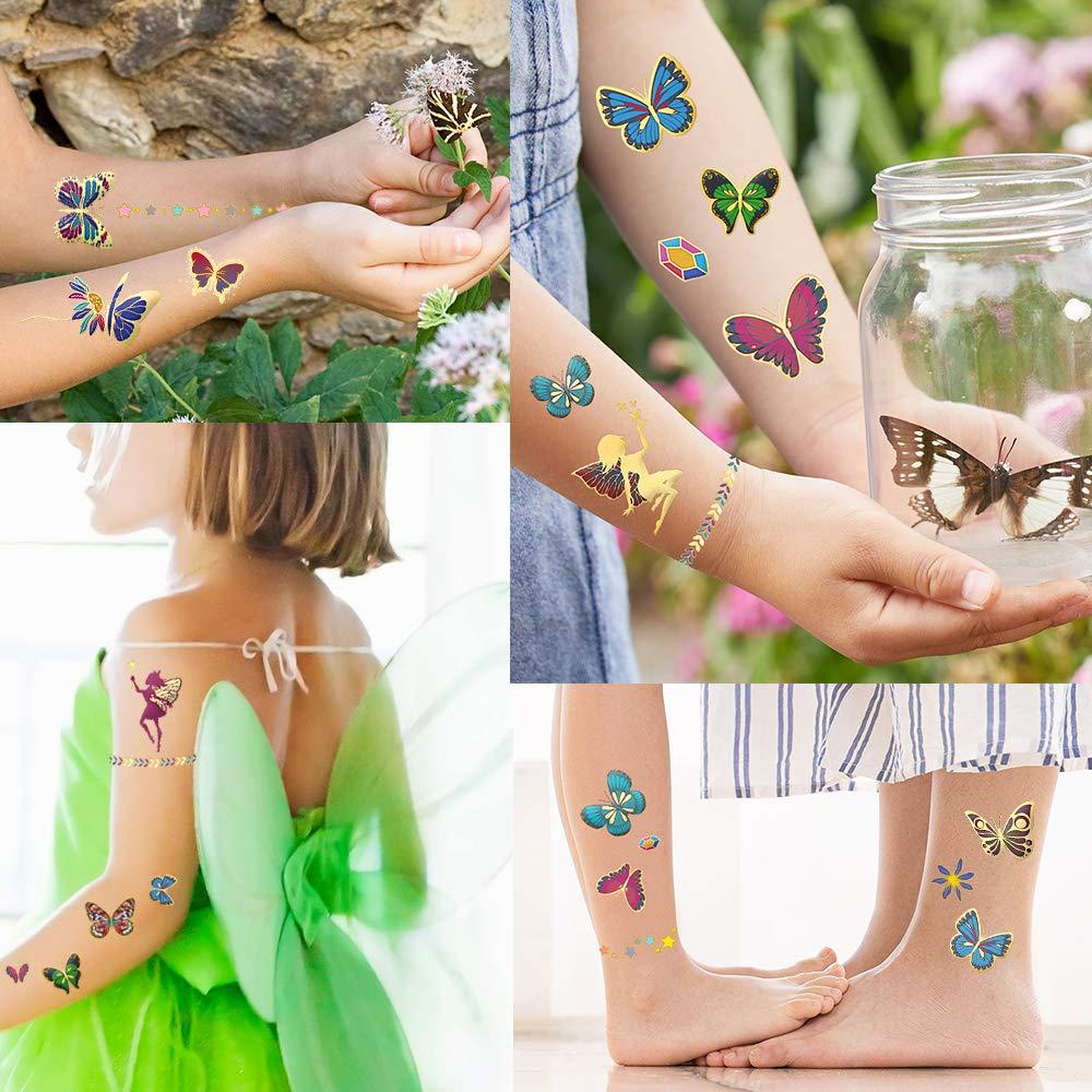 Hình Xăm Dán Tạm Thời Hình Bướm|Hình Dán Nghệ Thuật Kim Tuyến Chống Thấm Mồ Hôi