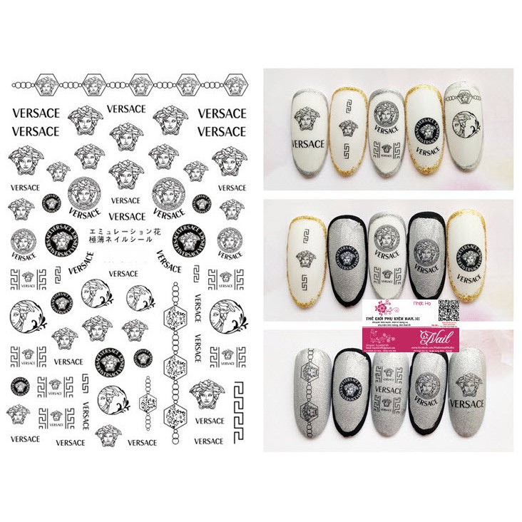 Nail Sticker Thương Hiệu Logo Nổi Tiếng- Dán Trang Trí - Nhiều Sticker Đẹp