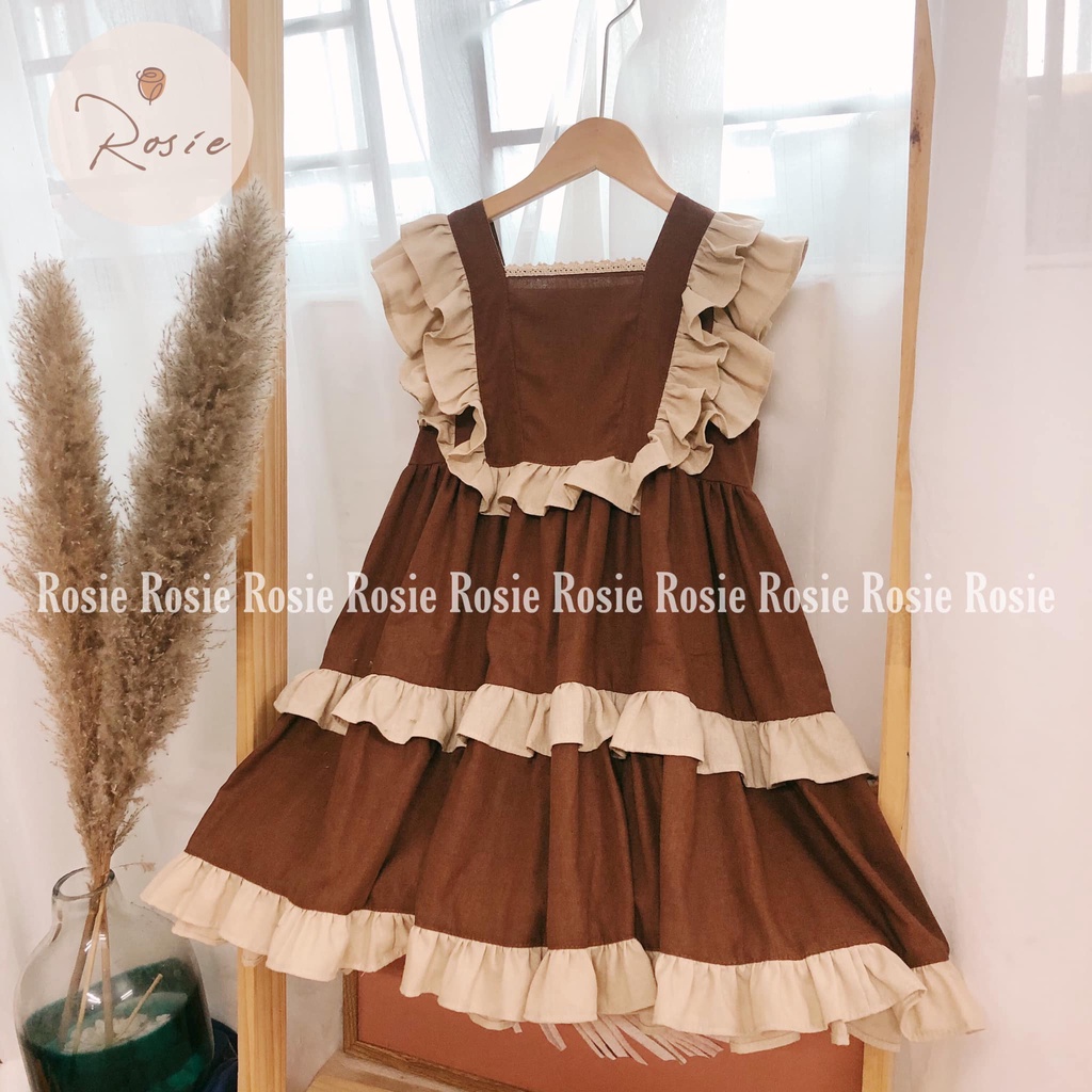 Váy thu 2 tầng ngắn tay Rosie V35, mix với áo dài tay cực dễ thương và sang trọng cho bé gái từ 9-38kg