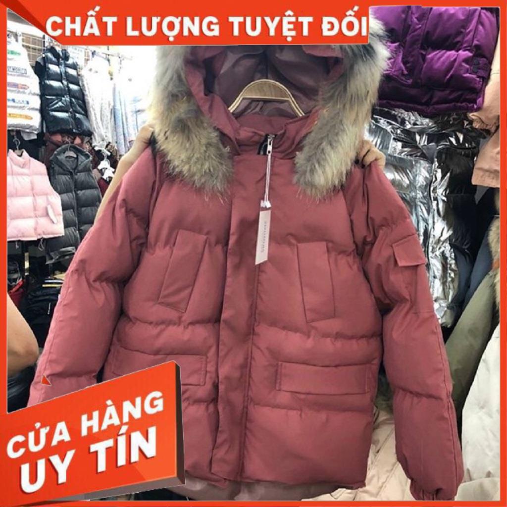 Áo Phao khoác túi hộp mũ lônng quảng châu, Áo khoác đại hàn nữ