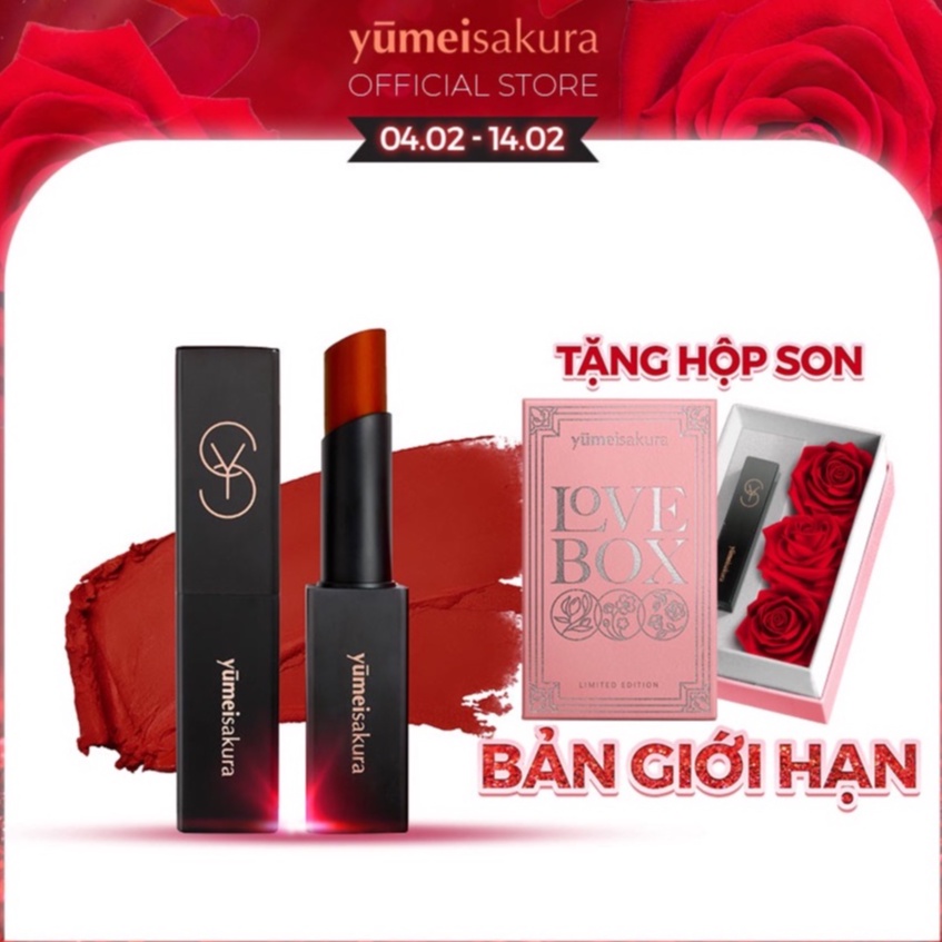 Son Lì Yumeisakura Matte Revolution Màu Đỏ Gạch YMS11 3.5gr