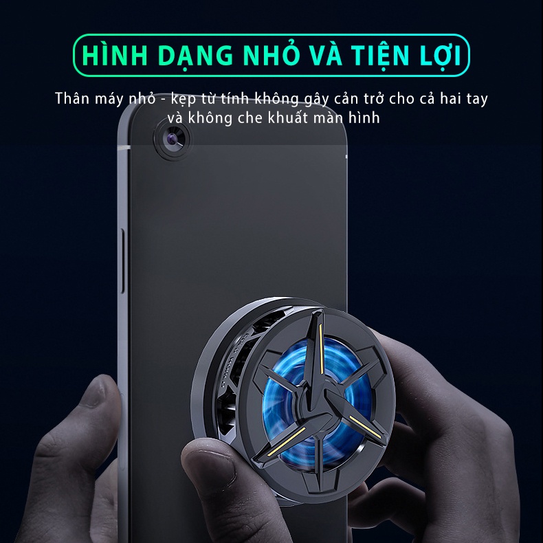 Quạt tản nhiệt điện thoại sò lạnh MEMO CX01 nam châm từ tính mới đèn led RGB gaming cho máy tính bảng chơi game MOBA FPS