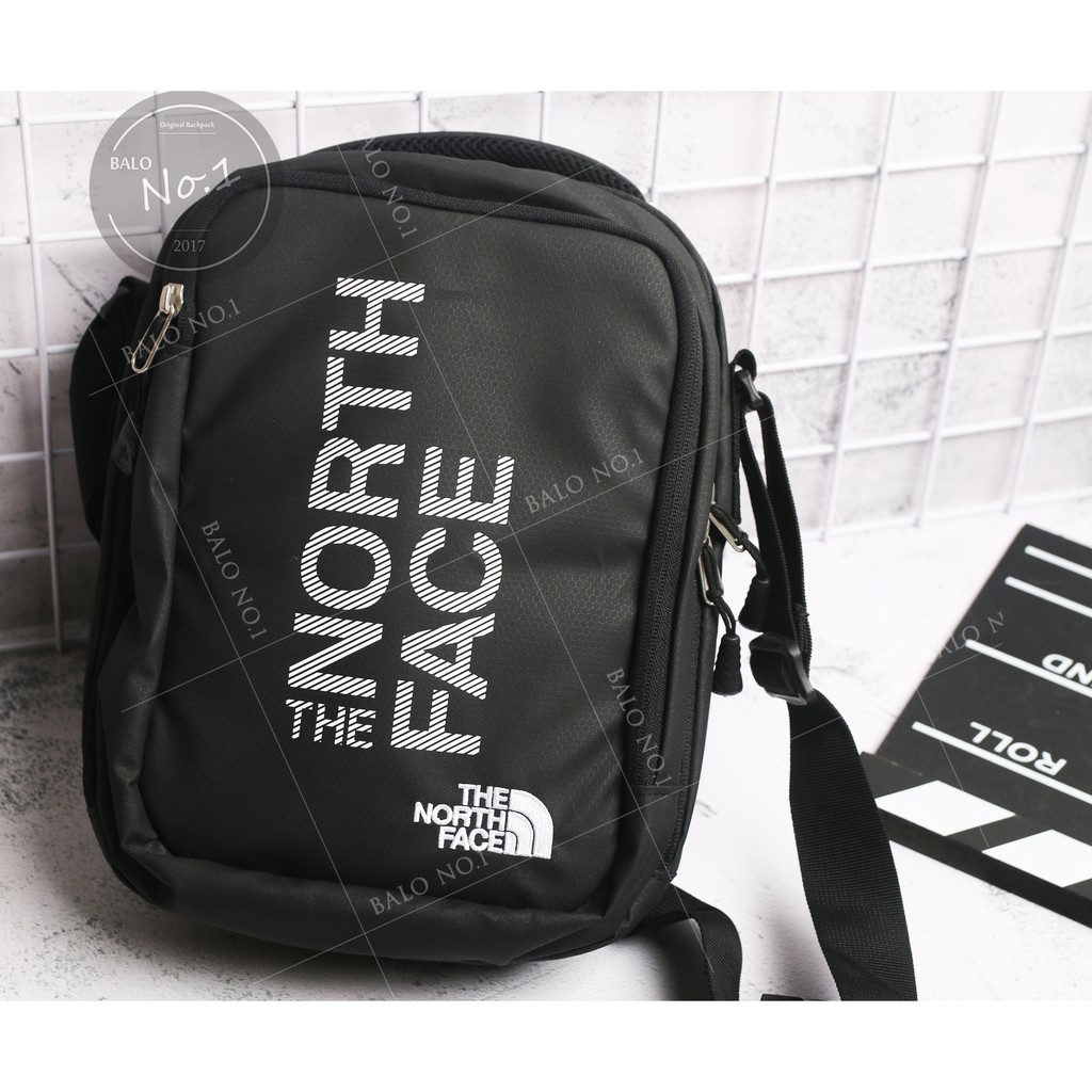 [ FREE SHIP ] Túi Đeo Chéo Ipad Thời Trang The North Face Sling Bag - Màu Đen Chữ Trắng