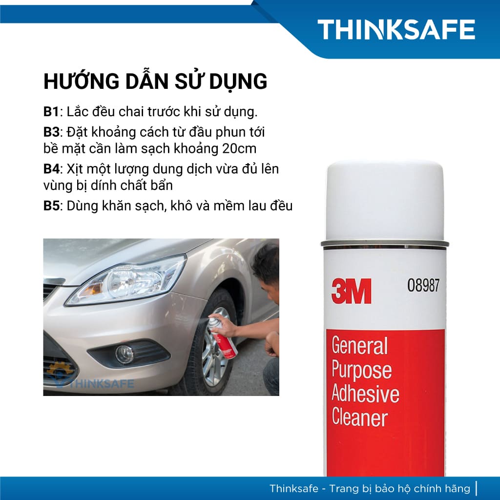 Dung dịch tẩy keo nhựa đường 3M 08987 chất tẩy rửa đa năng vết keo, băng keo, nhựa đường, dầu mỡ - THINKSAFE