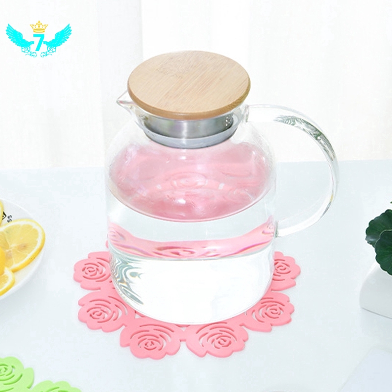 Miếng Lót Ly Cách Nhiệt Chống Trượt Hình Hoa Hồng