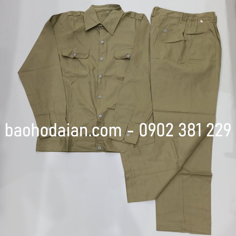 Quần áo bảo hộ lao động màu ghi xám vải kaki Nam Định - DN10