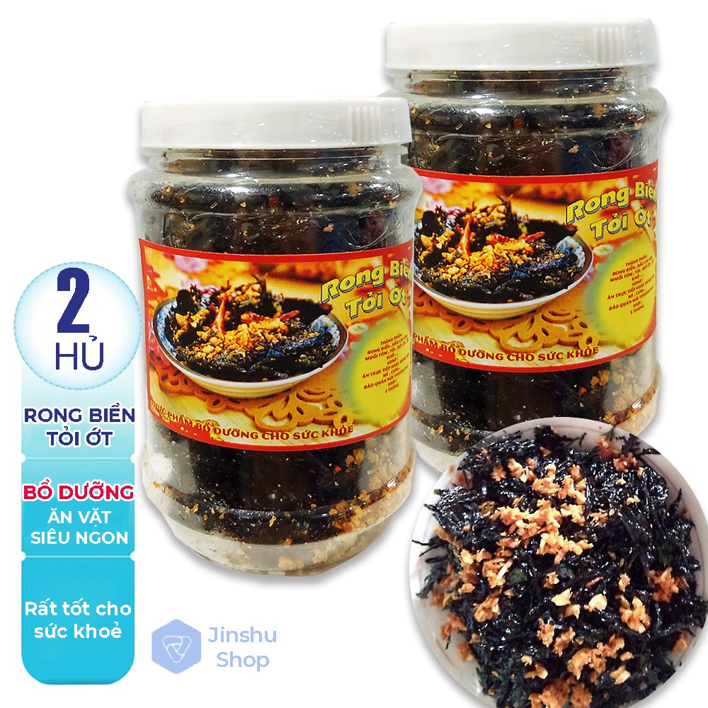 [ ĂN VẶT SIÊU NGON ] Combo 04 Hủ Rong Biển Cháy Tỏi Ớt ăn liền (Date: 06 tháng )- Đồ ăn vặt nhà làm.