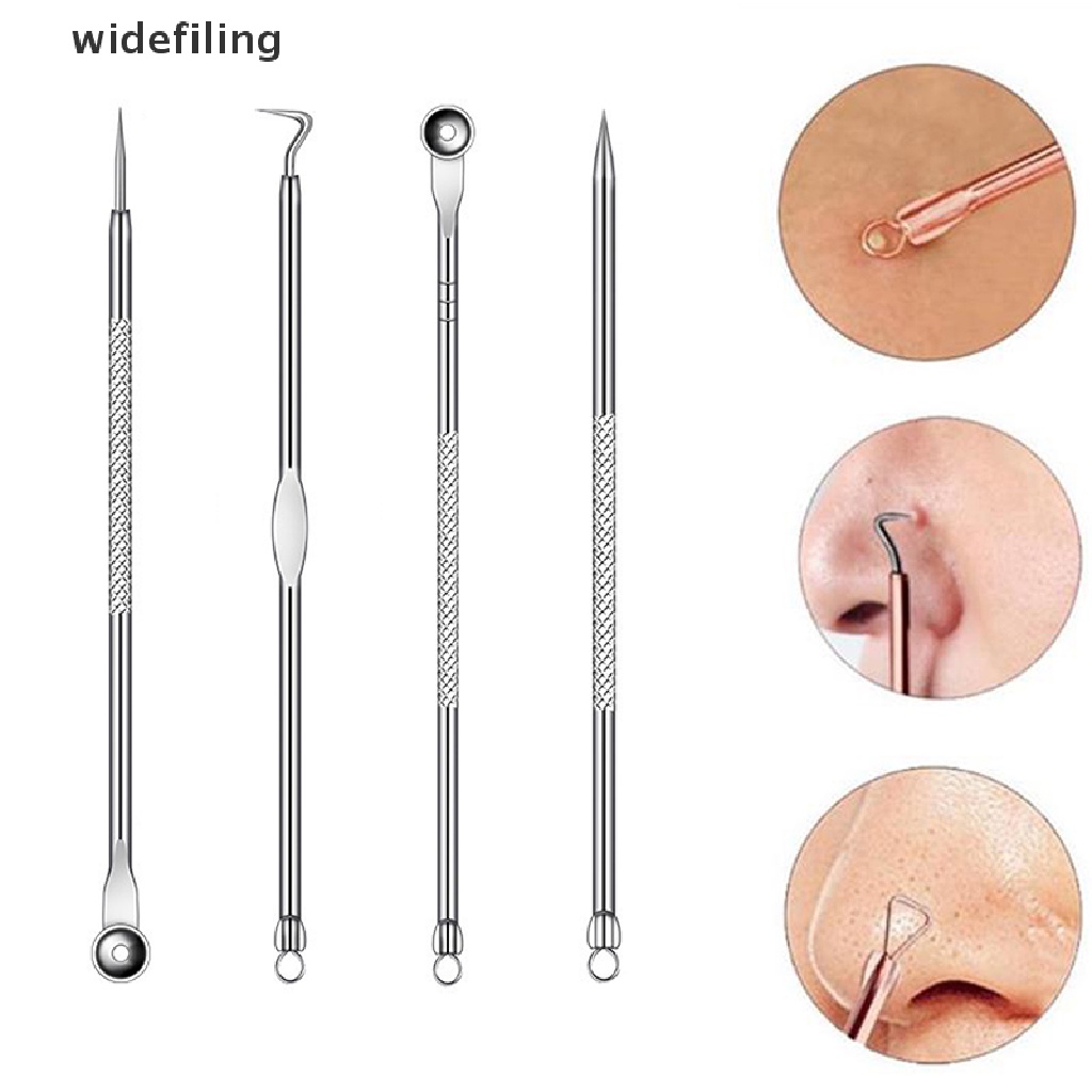 [Hàng mới về] Set 4 dụng cụ nặn mụn đầu đen không gây vết thâm chăm sóc da mặt tiện lợi