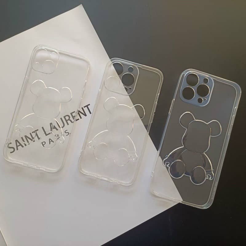 Ốp lưng silicon trong Gấu bearbrick dành cho iphone 14,   7 plus, 11,11 Pro max, 12,13 Pro , 13Promax, Siêu dễ thương