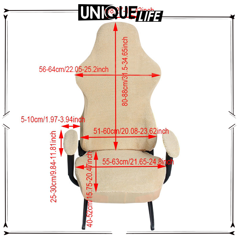 [Niuniu appliances]Gray Office Computer Elastic Swivel Seat Gaming Chair Slipcover